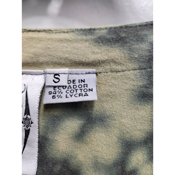 Winter Sun Womens Wearable Art Tunic Top Small Green Floral Asymmetrical Casual - Picture 4 of 9